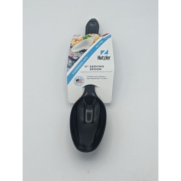 Hutzler Solid Serving Spoon Nylon Reinforced Utensil 11" Black No 700 - Picture 1 of 3